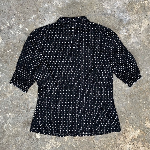 Vintage Black Polka Dot Stripe Shirt - Picture 3 of 8